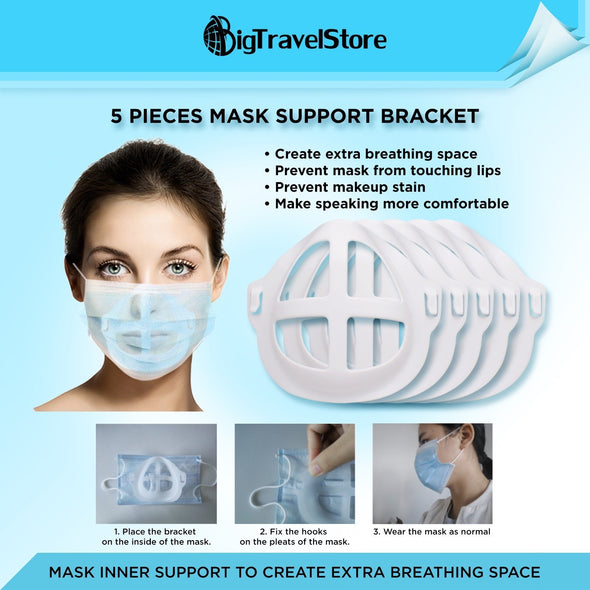 3D Mask Protector, Mask Extender, Nose and Mouth Bracket Mask Inner Support Frame with No-touch Keychain Tool (11 pcs)
