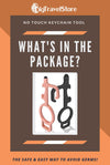 No-Touch Keychain Tool and door opener with stylus for surface, touch screens, handles and buttons and bottle opener