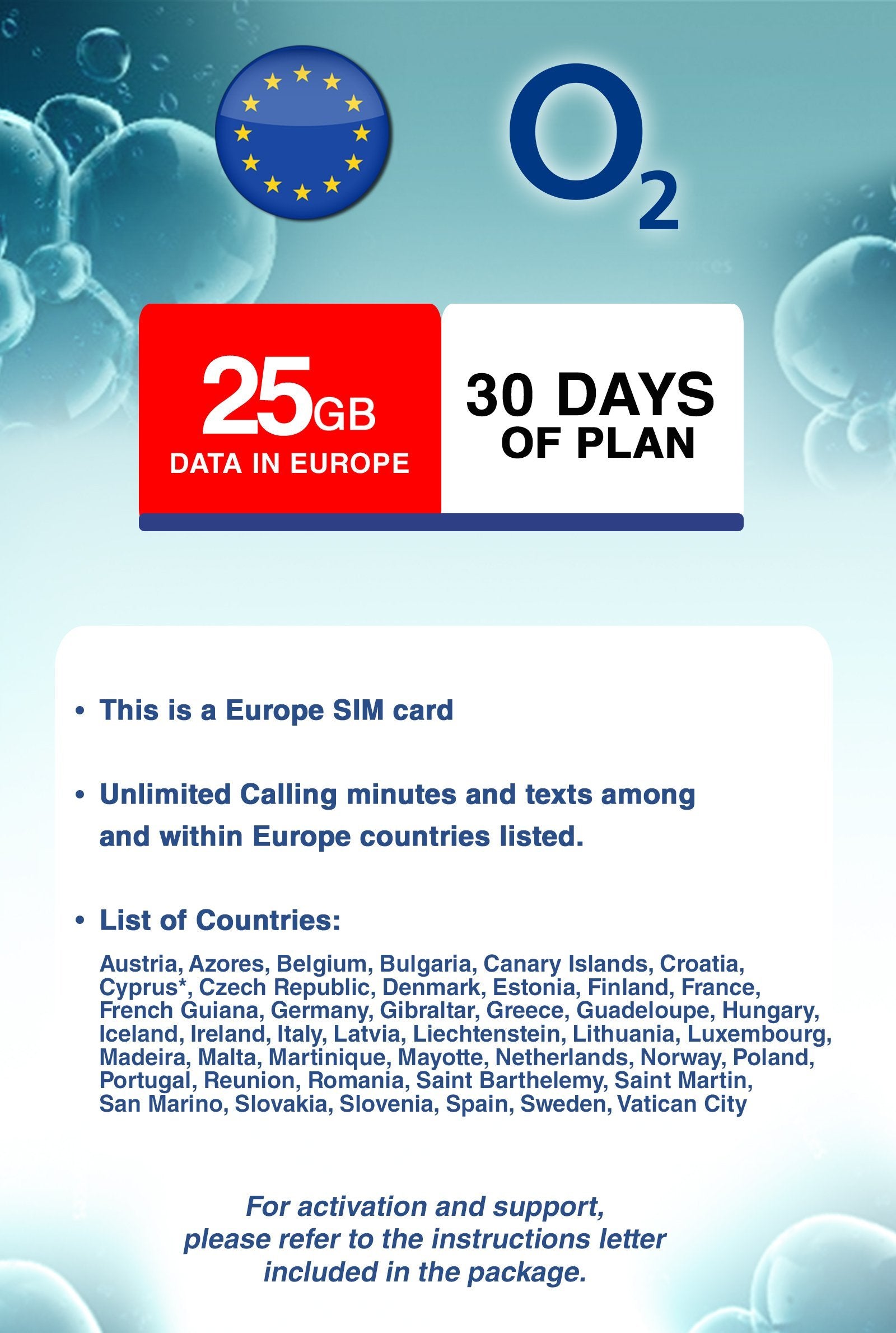 O2 Sim Card 25GB Data and Unlimited Calling and SMS for 30 Days ...