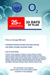 O2 UK 25GB 4G LTE High Speed Data with Hotspot/Tethering/WiFi at up to 4G LTE High Speed in UK for 30 Days - BigTravelStore