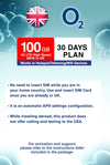 O2 UK 100GB 4G LTE High Speed Data with Hotspot/Tethering/WiFi at up to 4G LTE High Speed in UK for 30 Days - BigTravelStore