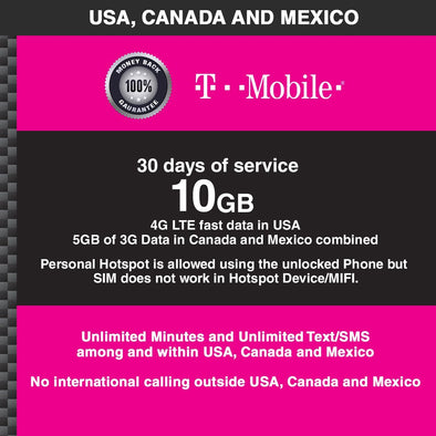 T-Mobile 30 days 10 GB USCM - BigTravelStore