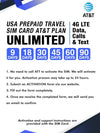 AT&T Prepaid Brand USA Prepaid Travel SIM Card Unlimited 4G LTE Data, Calls and Texts (for use in USA) (9 Days)