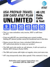 AT&T Prepaid Brand USA Prepaid Travel SIM Card Unlimited 4G LTE Data, Calls and Texts (for use in USA) (9 Days)