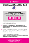 T-Mobile Brand USA Prepaid Travel SIM Card Unlimited Call, Text and 4G LTE Data (for use in USA only) (for Phone use only. NOT for Modem/WiFi Devices) (14 Days) - BigTravelStore